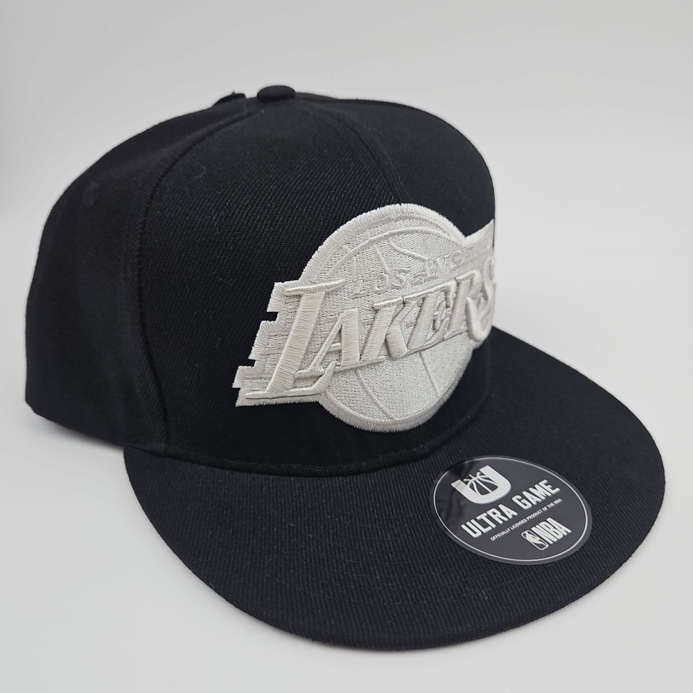 Los Angeles Lakers Hat‎ Cap Ultra Game NBA Flat Bill Snapback Black/White New